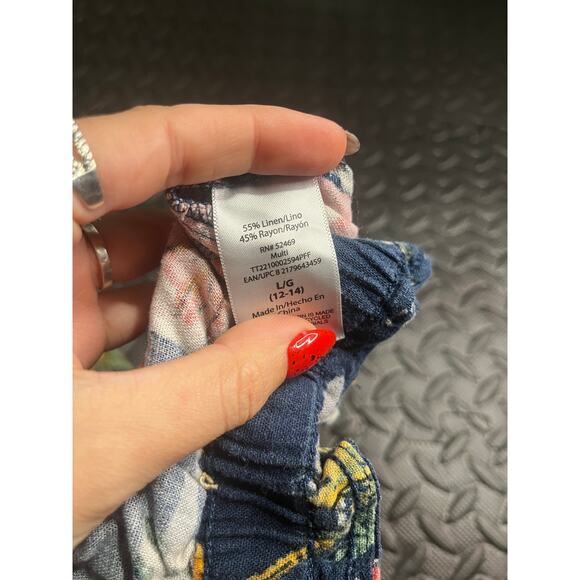 Time and Tru Women’s Floral Linen Blend Pull-On Shorts L (12–14) Tropical Print - Picture 5 of 5